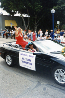 Terry Wolverton in the Pride Parade of 1996
